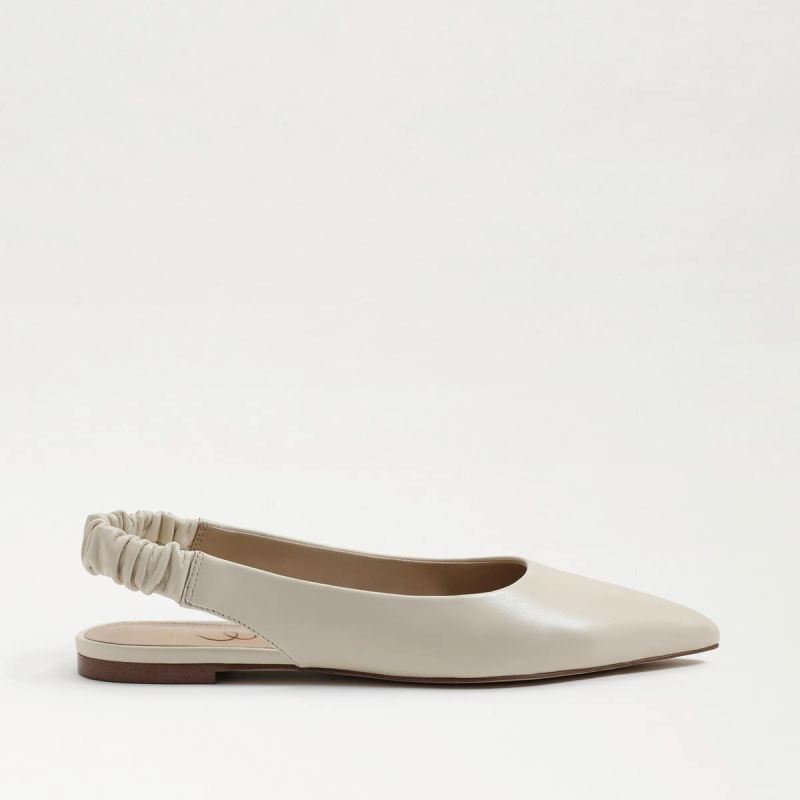 Sam Edelman Whitney Pointed Toe Slingback Flat-Modern Ivory Leat