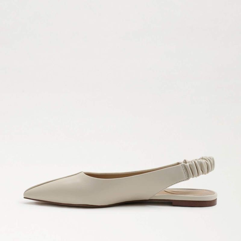 Sam Edelman Whitney Pointed Toe Slingback Flat-Modern Ivory Leat