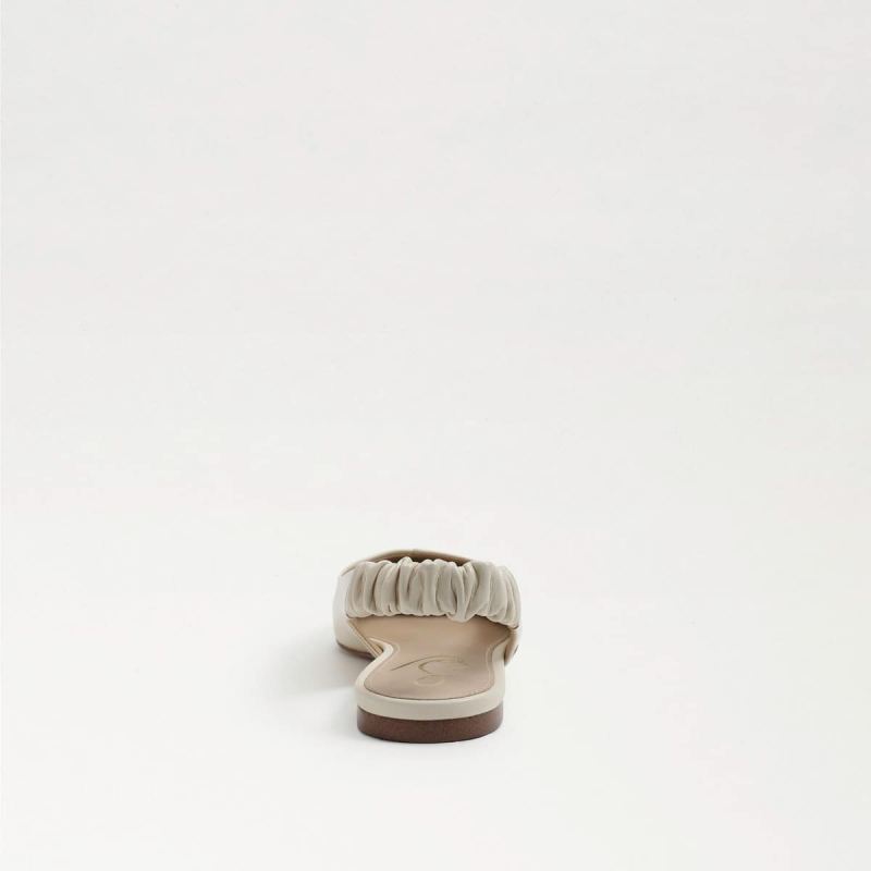 Sam Edelman Whitney Pointed Toe Slingback Flat-Modern Ivory Leat