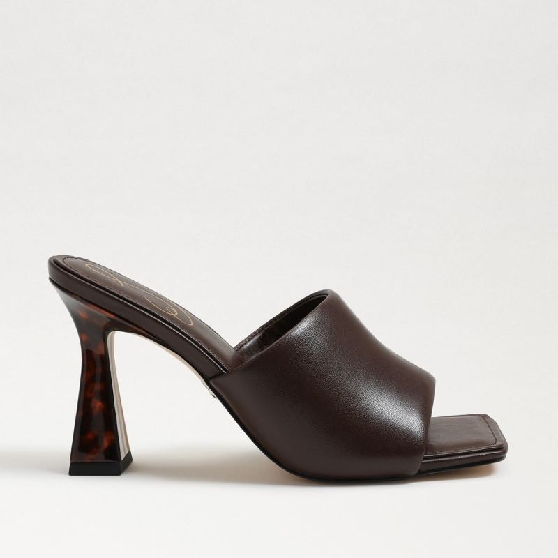 Sam Edelman Carmen Mule Heel Sandal-Dark Chocolate Leather