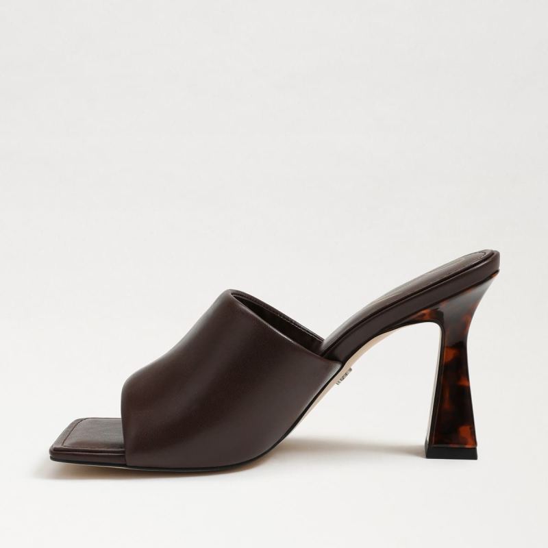 Sam Edelman Carmen Mule Heel Sandal-Dark Chocolate Leather