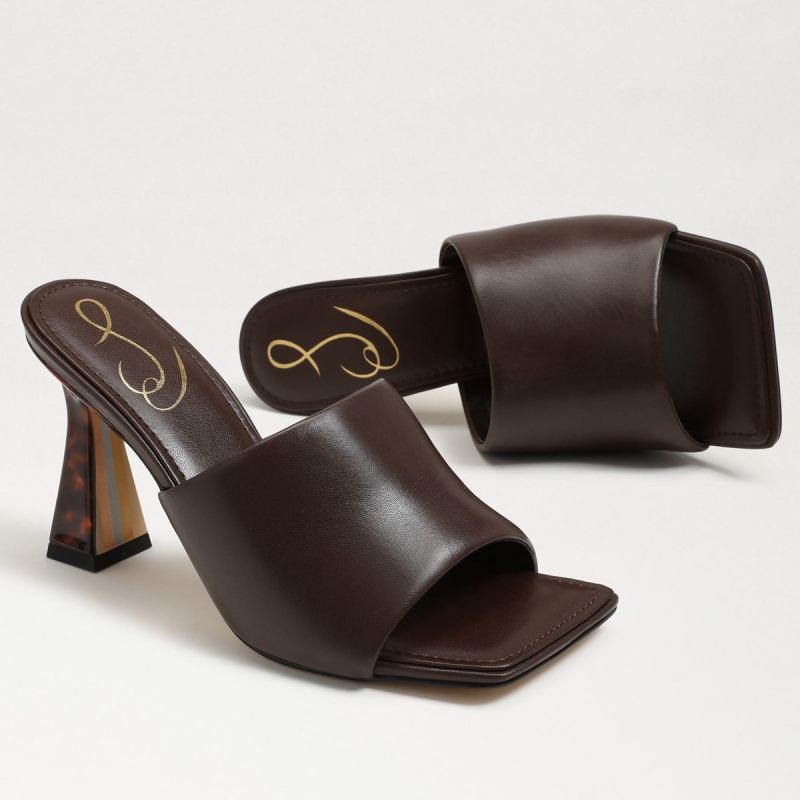 Sam Edelman Carmen Mule Heel Sandal-Dark Chocolate Leather