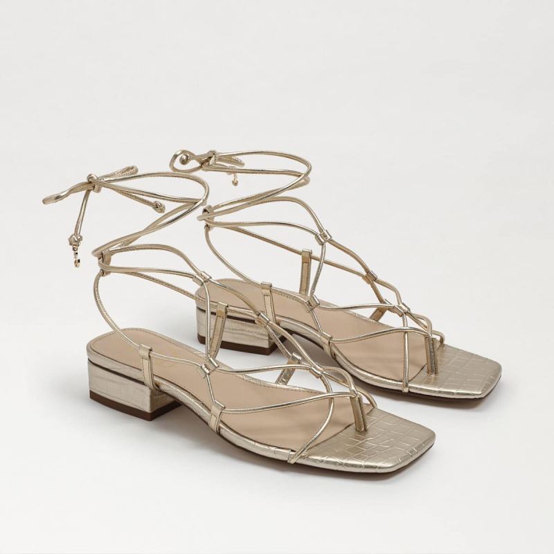 Sam Edelman Daffy Sandal-Gold Leaf Leather - Click Image to Close