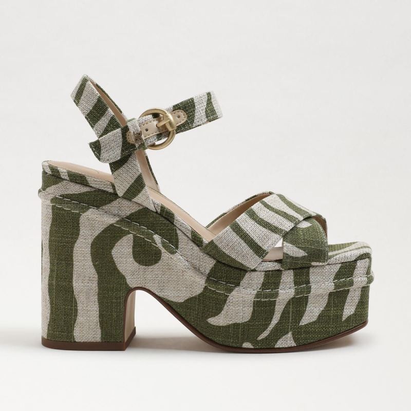 Sam Edelman Trianna Platform Sandal-Soft Fern/Natural Linen