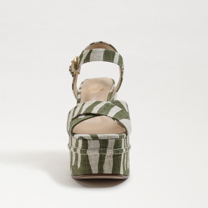 Sam Edelman Trianna Platform Sandal-Soft Fern/Natural Linen