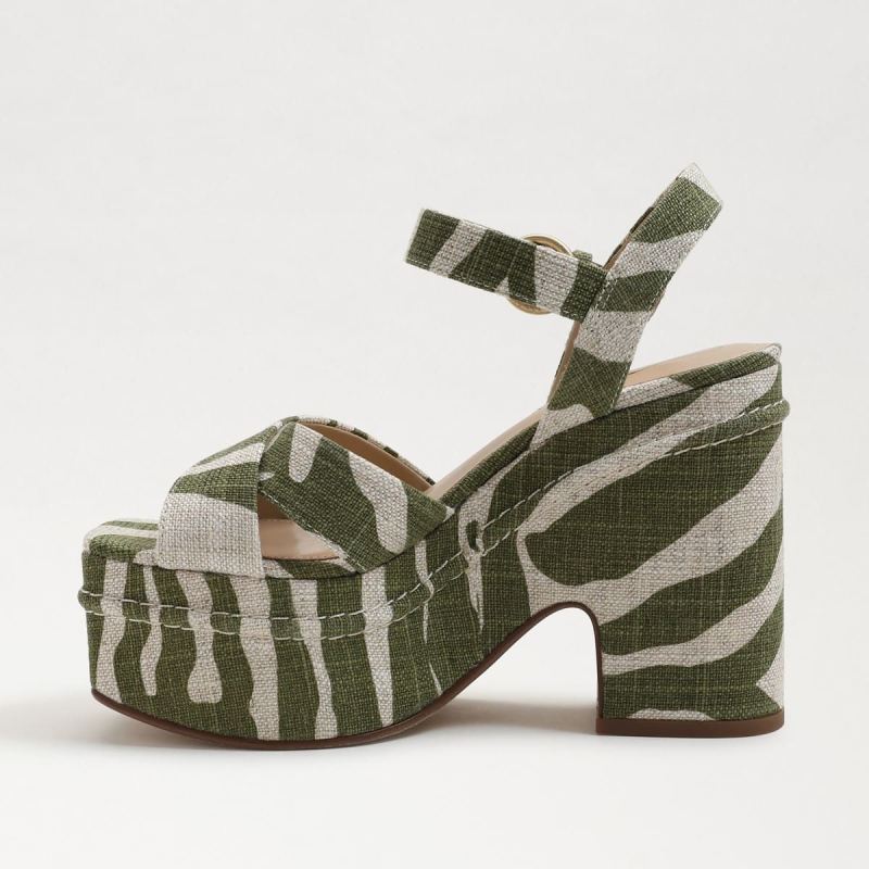 Sam Edelman Trianna Platform Sandal-Soft Fern/Natural Linen