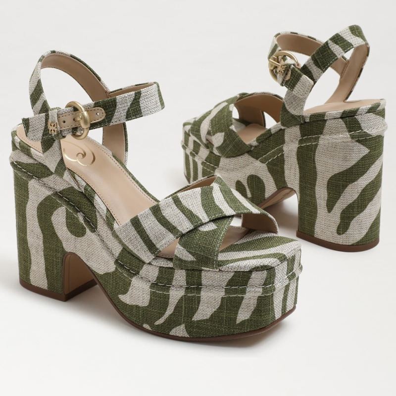 Sam Edelman Trianna Platform Sandal-Soft Fern/Natural Linen