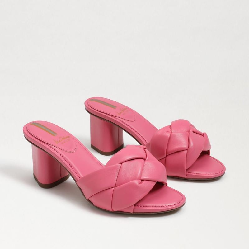 Sam Edelman Oaklie Block Heel Mule-Carmine Rose Leather