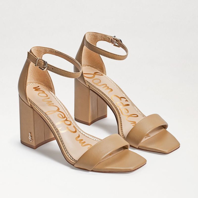 Sam Edelman Daniella Block Heel Sandal-Soft Beige Leather