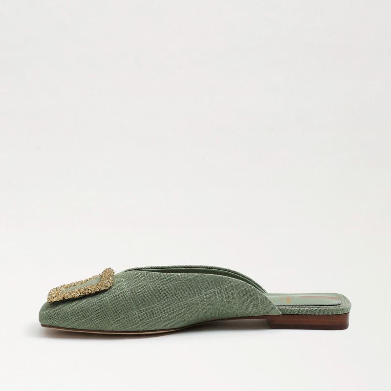 Sam Edelman Lavina Buckle Mule-Soft Jade Linen