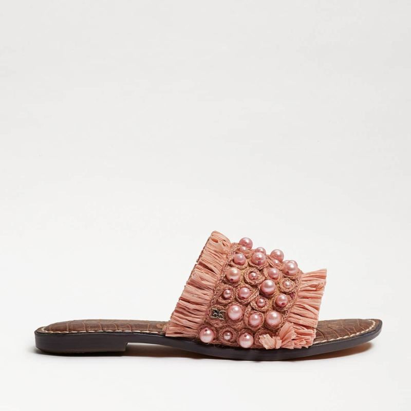 Sam Edelman Guthrie Raffia Slide Sandal-Rose Raffia