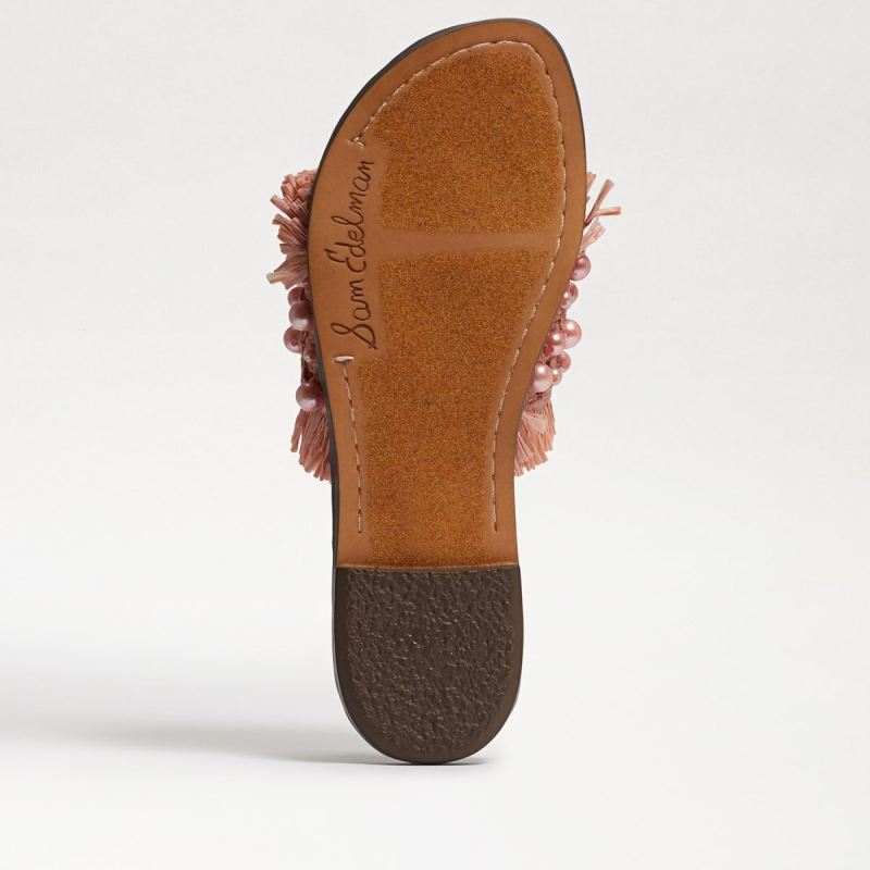 Sam Edelman Guthrie Raffia Slide Sandal-Rose Raffia