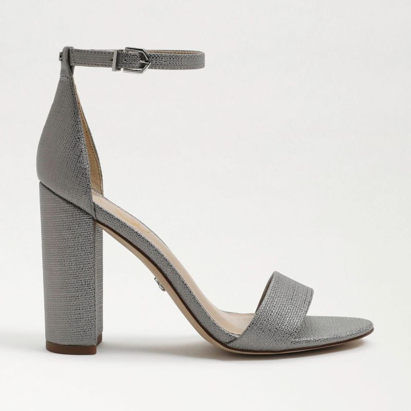 Sam Edelman Yaro Block Heel Sandal-Pewter Leather