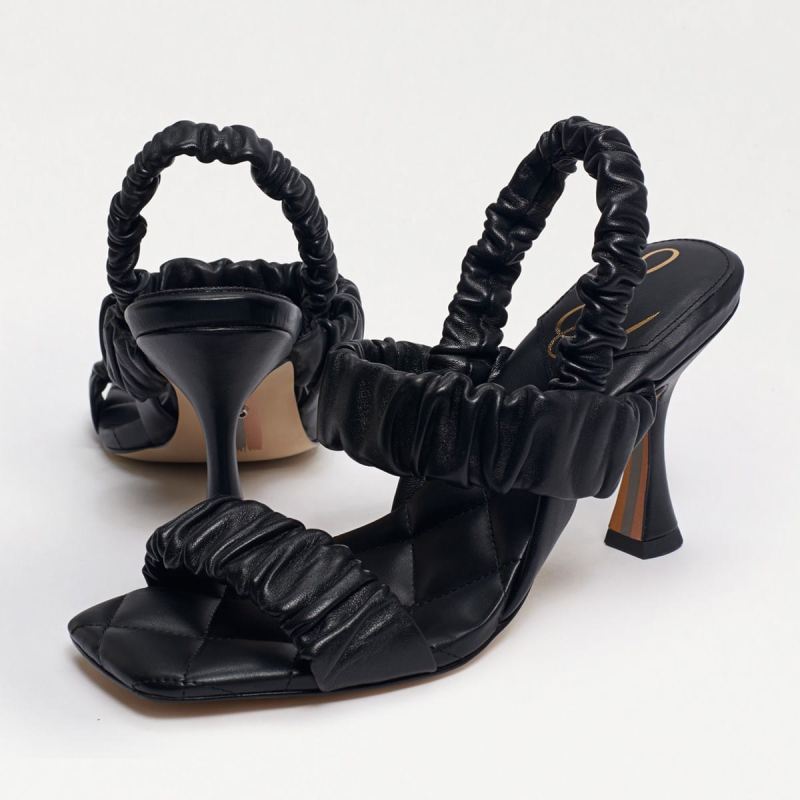 Sam Edelman Marlena Padded Strap Heel-Black Leather