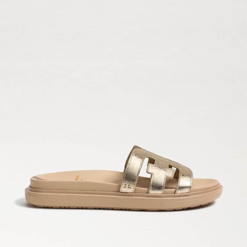 Sam Edelman Valeri Slide Sandal-Gold Leaf Leather