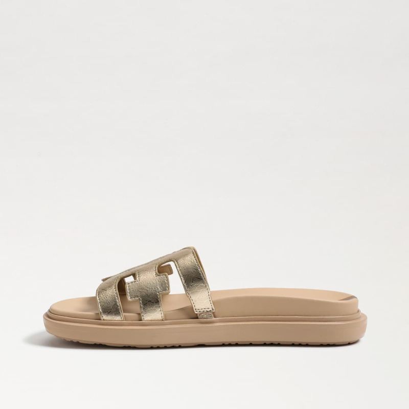 Sam Edelman Valeri Slide Sandal-Gold Leaf Leather