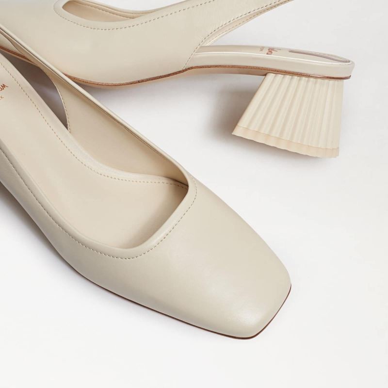 Sam Edelman Toren Block Heel Square Toe-Modern Ivory