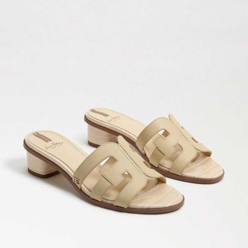 Sam Edelman Illie Block Heel Slide Sandal-Eggshell Leather