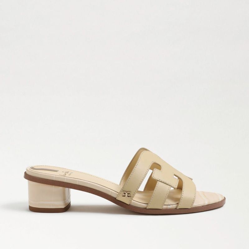 Sam Edelman Illie Block Heel Slide Sandal-Eggshell Leather