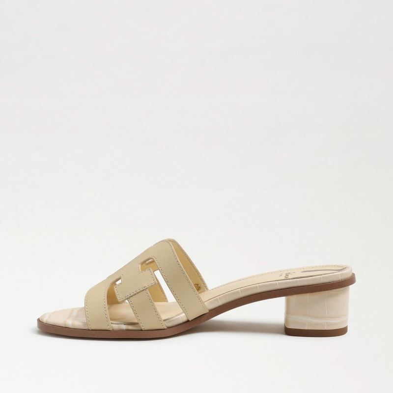 Sam Edelman Illie Block Heel Slide Sandal-Eggshell Leather