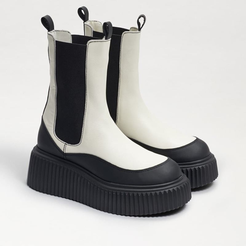 Sam Edelman Taber Lug Sole Boot-White/Black