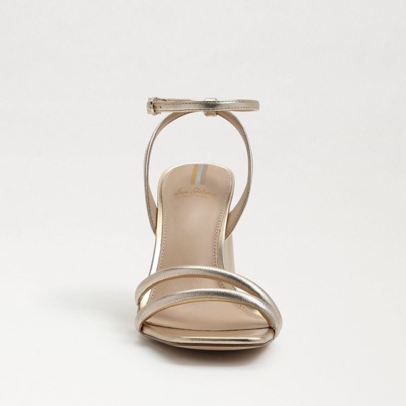 Sam Edelman Kia Block Heel Sandal-Gold Leaf Leather