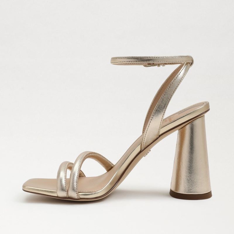 Sam Edelman Kia Block Heel Sandal-Gold Leaf Leather