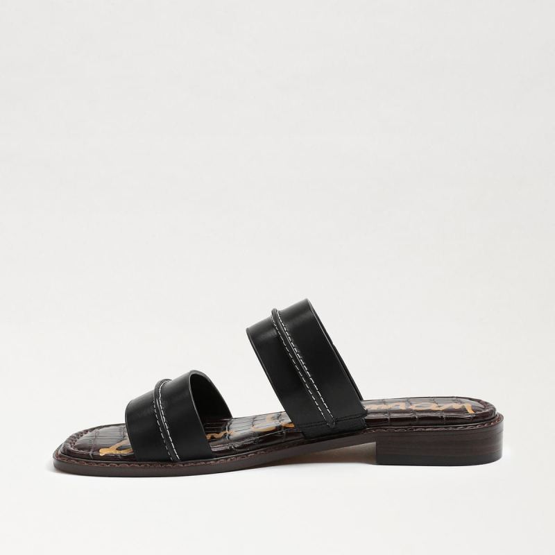 Sam Edelman Haydee Stitch Slide Sandal-Black Leather