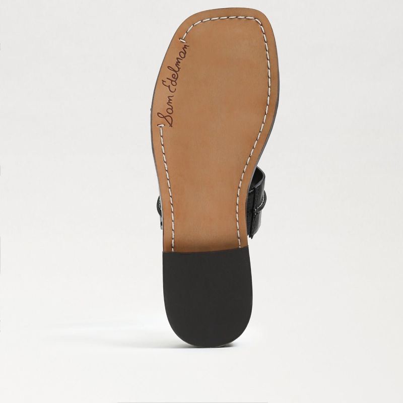 Sam Edelman Haydee Stitch Slide Sandal-Black Leather