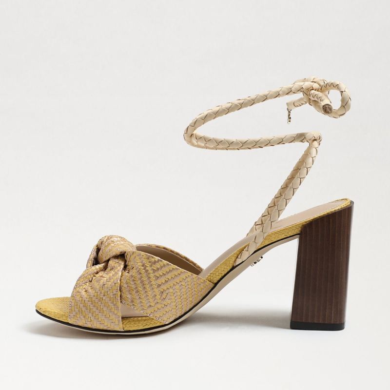 Sam Edelman Bodhi Block Heel Sandal-Natural/ Desert Sun Raffia