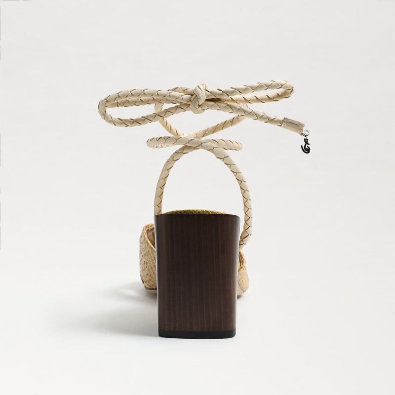 Sam Edelman Bodhi Block Heel Sandal-Natural/ Desert Sun Raffia