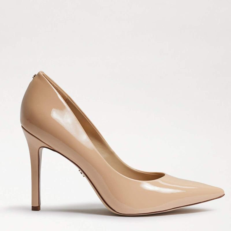 Sam Edelman Hazel Pointed Toe Heel-Beige Blush Patent