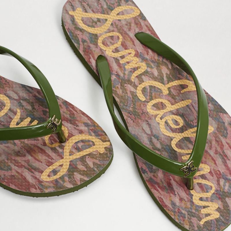 Sam Edelman Skye Flip Flop Sandal-Pink/Green Multi