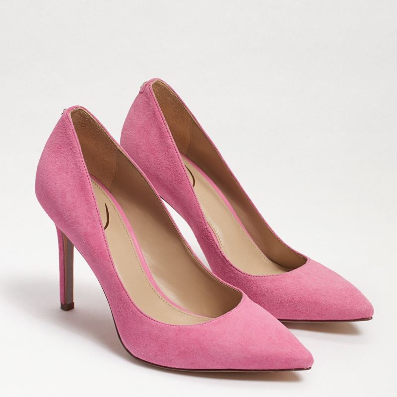 Sam Edelman Hazel Pointed Toe Heel-Confetti Pink Suede - Click Image to Close