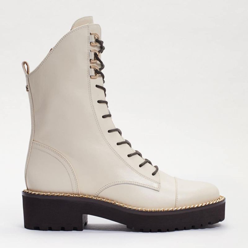 Sam Edelman Lenley Combat Boot-Modern Ivory Leather