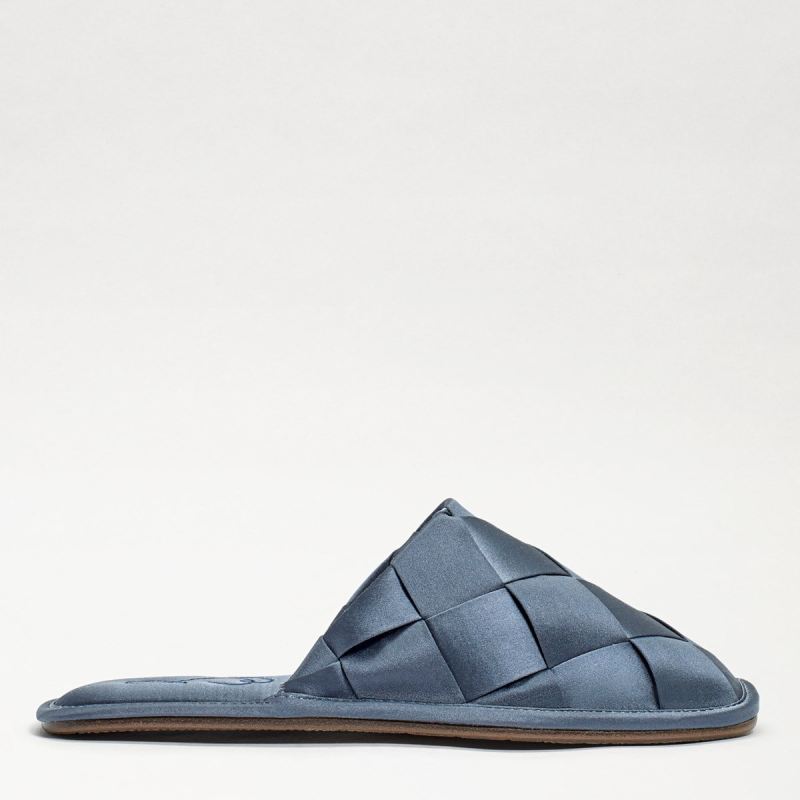 Sam Edelman Rhys Woven Satin Slipper-Blue Shadow