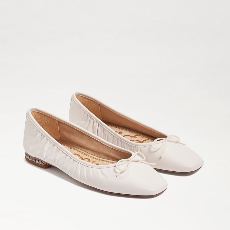 Sam Edelman Meg Ballet Flat-Bright White Leather [SamedelmandO16cqOp ...