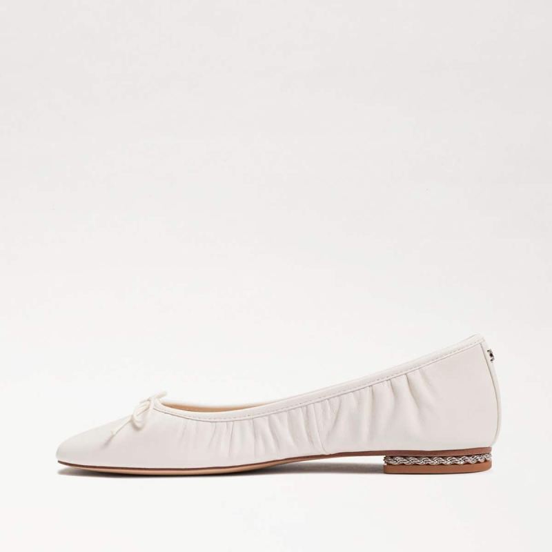 Sam Edelman Meg Ballet Flat-Bright White Leather