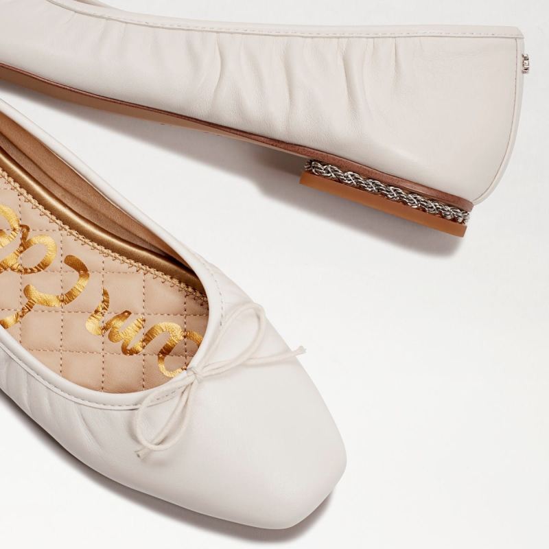 Sam Edelman Meg Ballet Flat-Bright White Leather