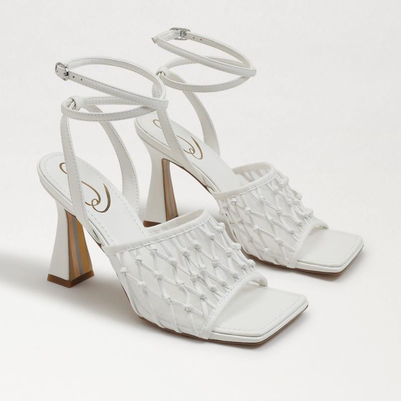 Sam Edelman Candice Heel Sandal-Bright White - Click Image to Close