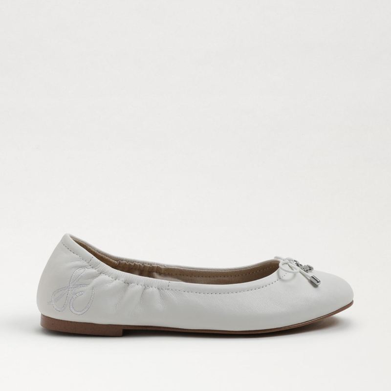 Sam Edelman Felicia Kids Ballet Flat-Bright White Leather