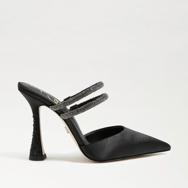 Sam Edelman Agustina Mule Pump-Black Satin