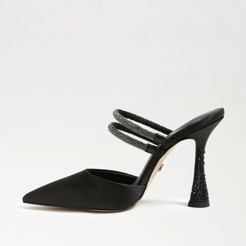 Sam Edelman Agustina Mule Pump-Black Satin [Samedelmandr9sVnP0] - $89. ...