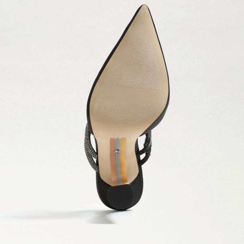 Sam Edelman Agustina Mule Pump-Black Satin