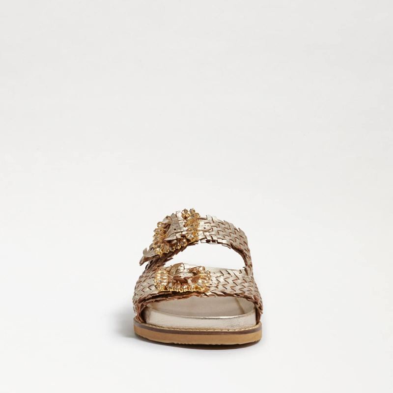 Sam Edelman Oaklyn Embezzled Slide Sandal-Gold Leaf