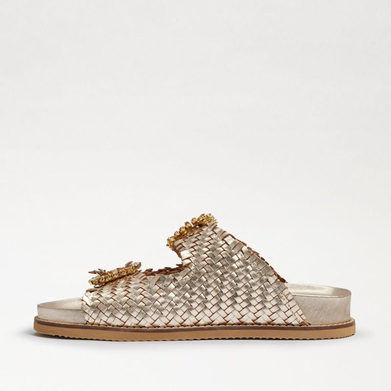 Sam Edelman Oaklyn Embezzled Slide Sandal-Gold Leaf