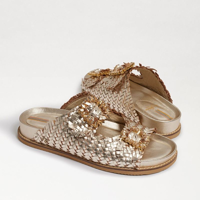 Sam Edelman Oaklyn Embezzled Slide Sandal-Gold Leaf [SamedelmandrpJPI1n ...