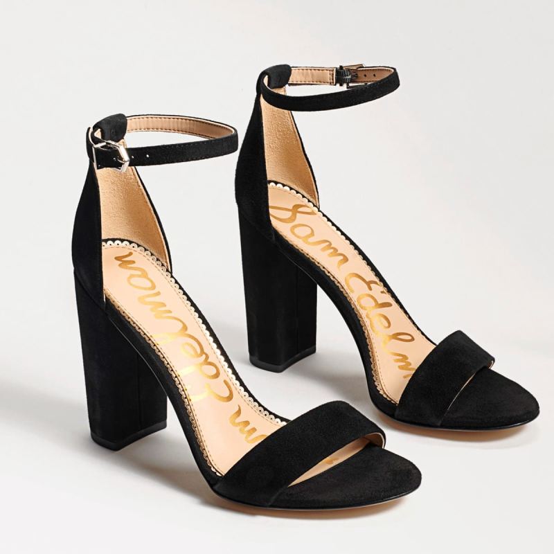 Sam Edelman Yaro Block Heel Sandal-Black Suede Sam Edelman Yaro Block Heel Sandal-Black Suede