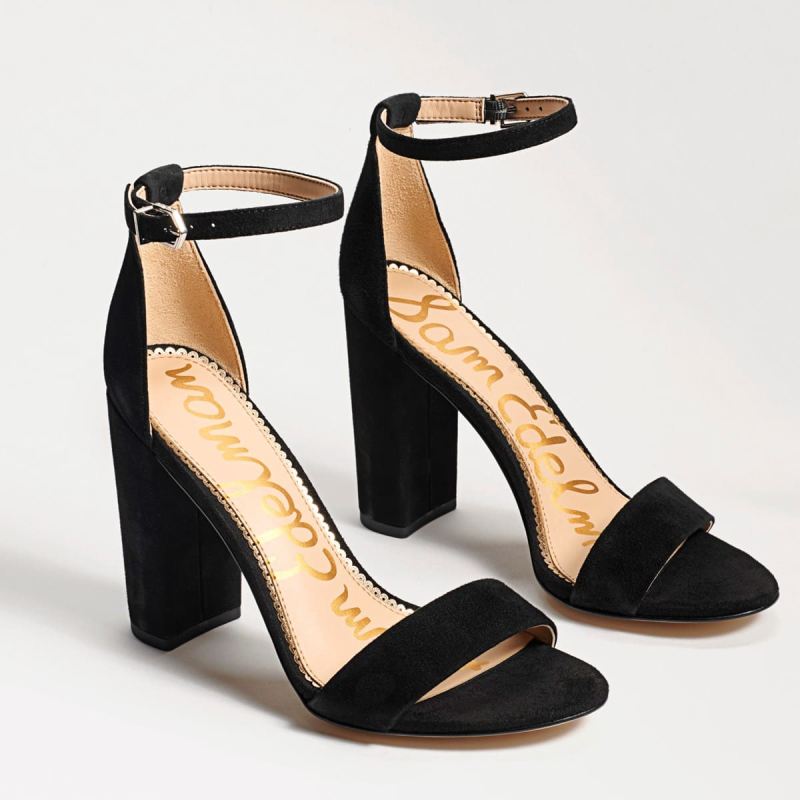 Sam Edelman Yaro Block Heel Sandal-Black Suede