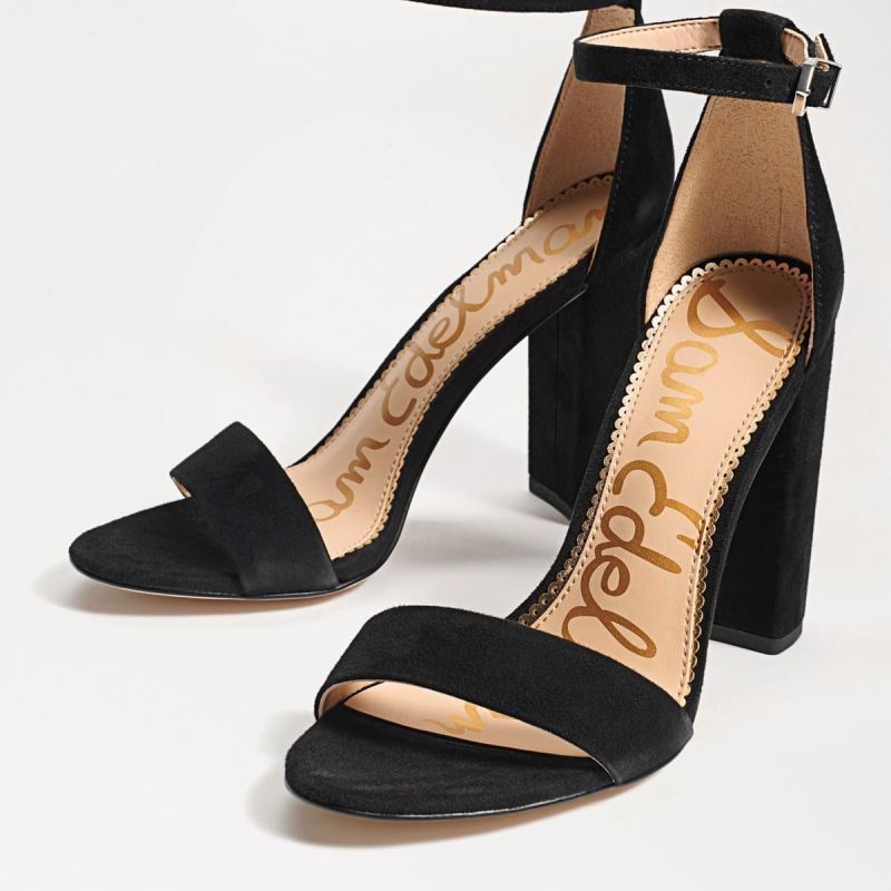 Sam Edelman Yaro Block Heel Sandal-Black Suede